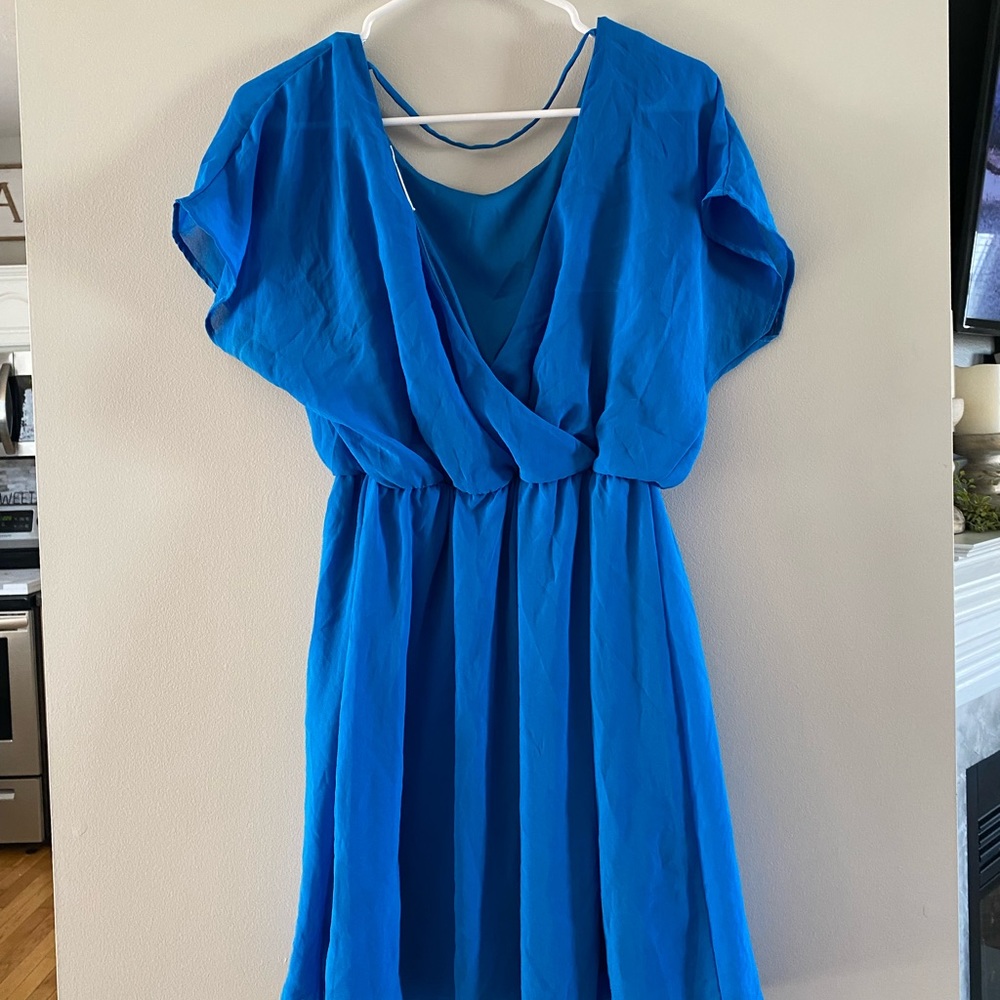 Bright Blue, Open Back Dress